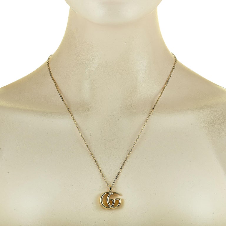 Gucci GG Running 18 Karat Yellow Gold Large Pendant Necklace at 1stDibs