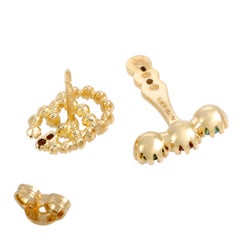 Gucci GG Running 18 Karat Yellow Gold Tsavorite, Amethyst and Topaz Mono Earring