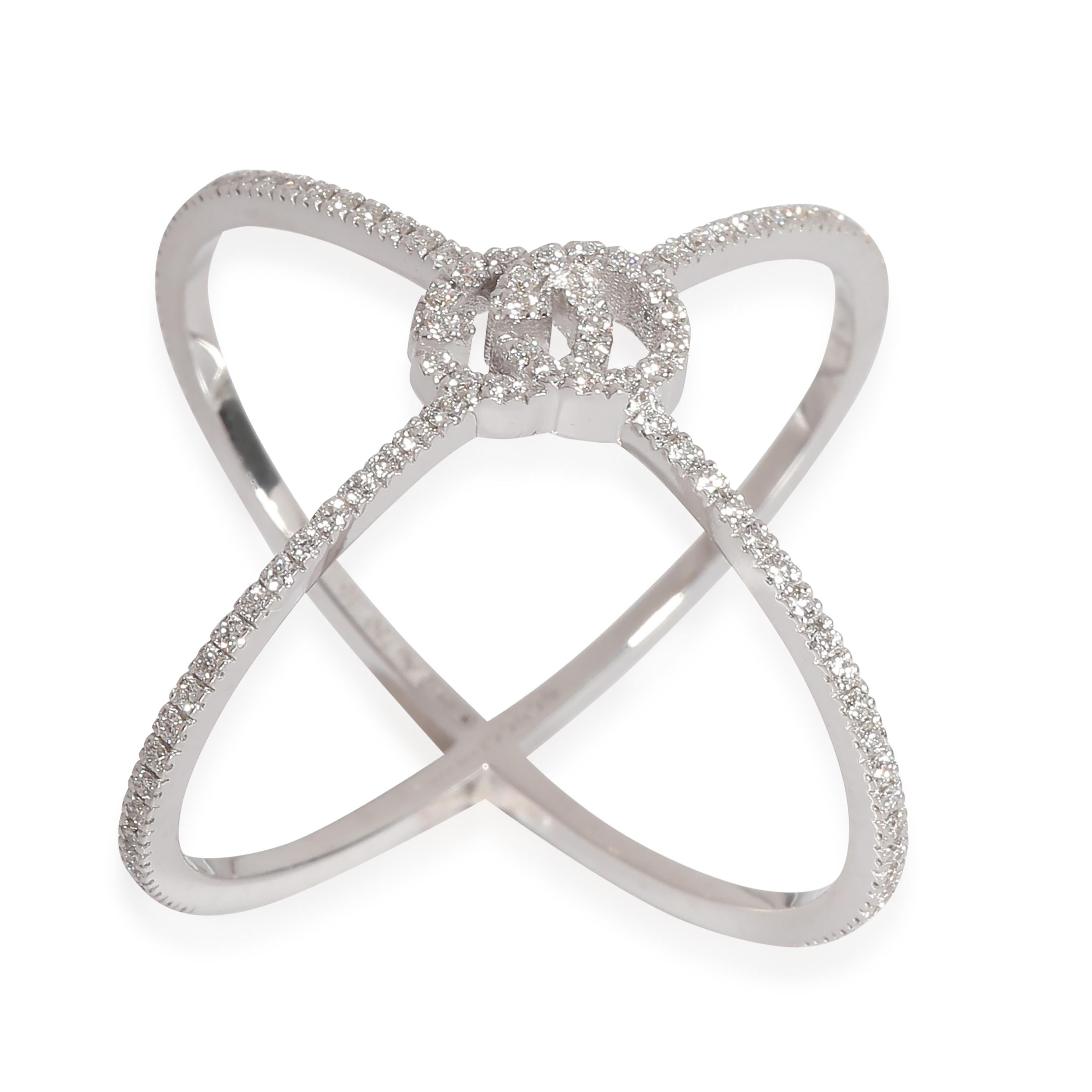 Gucci GG Running Crossover Diamond Ring en or blanc 18 carats 0,30 ct. pt. en vente 1
