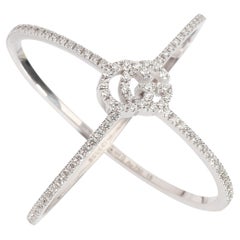 Gucci GG Anillo de diamantes cruzados en oro blanco de 18 quilates 0,30 qt