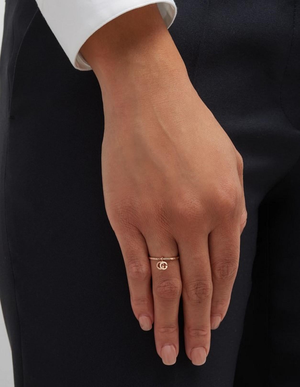 gg ring in rose gold with diamonds