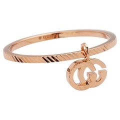 Gucci GG Running Delicate Pendant Rose Gold Ring