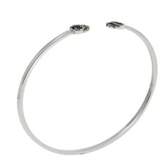 Gucci GG Running Diamond 18K White Gold Open Cuff Bracelet