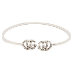 Gucci GG Running Bracelet manchette ouverte en or blanc 18 carats et diamants