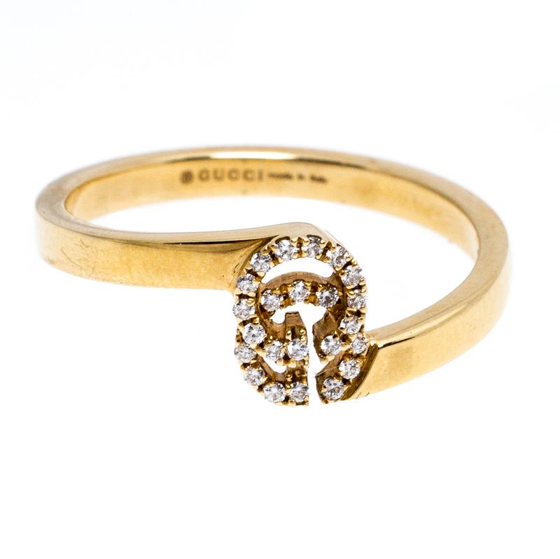This ring addresses Gucci nods to elegance and timelessness. It is crafted from 18k yellow gold and detailed with diamonds on the GG logo. The ring speaks style in a subtle fashion. Gucci admirers must have this ethereal beauty in their fashion