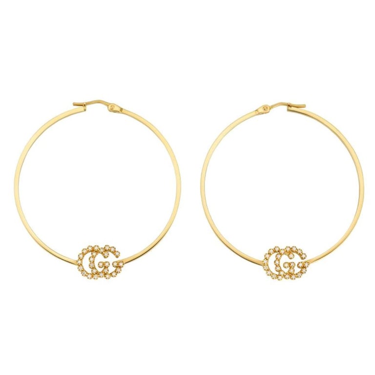 Gucci GG Running Earrings with Diamonds, YBD581994001 For Sale at 1stDibs | gucci  earrings