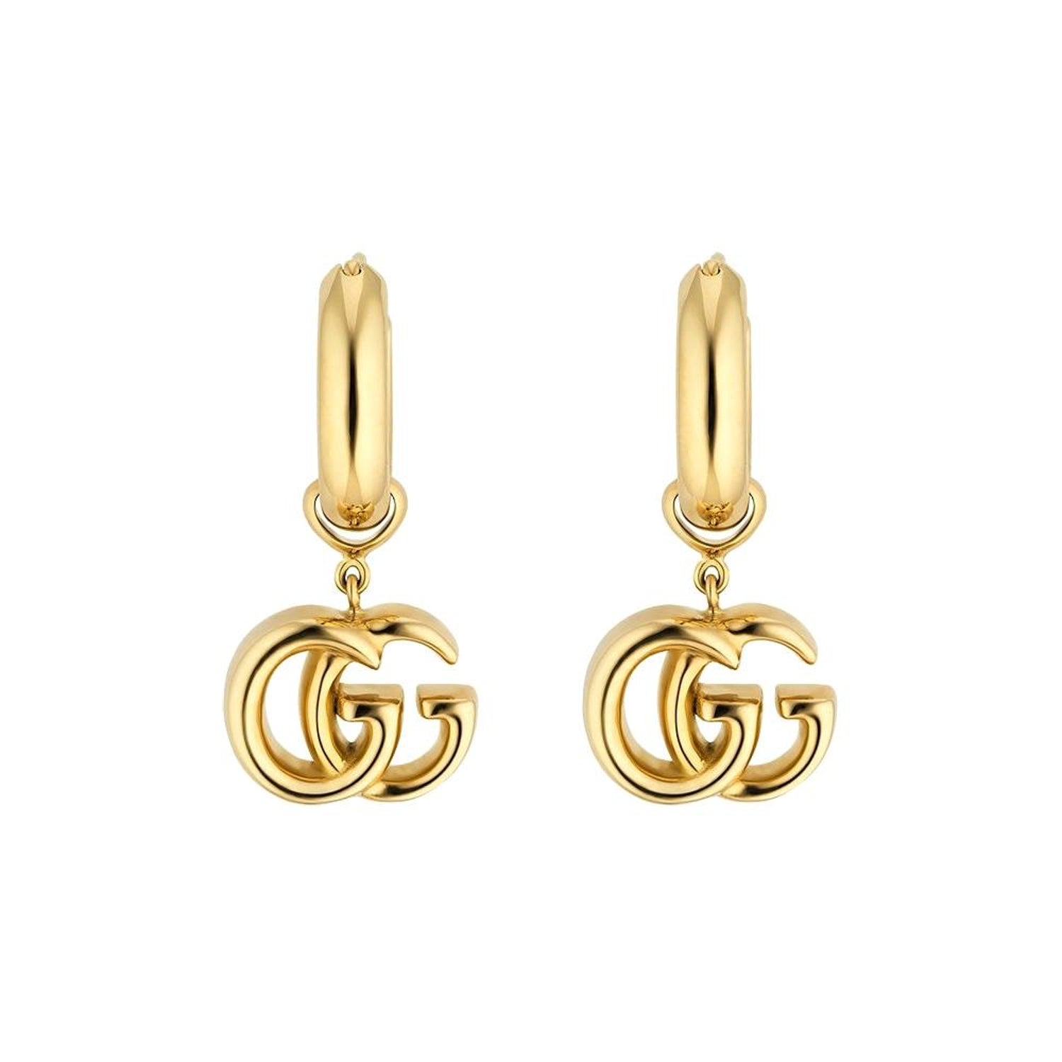Gucci Gold GG Running Long Pendant Earrings For Sale at 1stDibs | gg  running 18k earrings, gucci ohrring, gucci running g drop earrings
