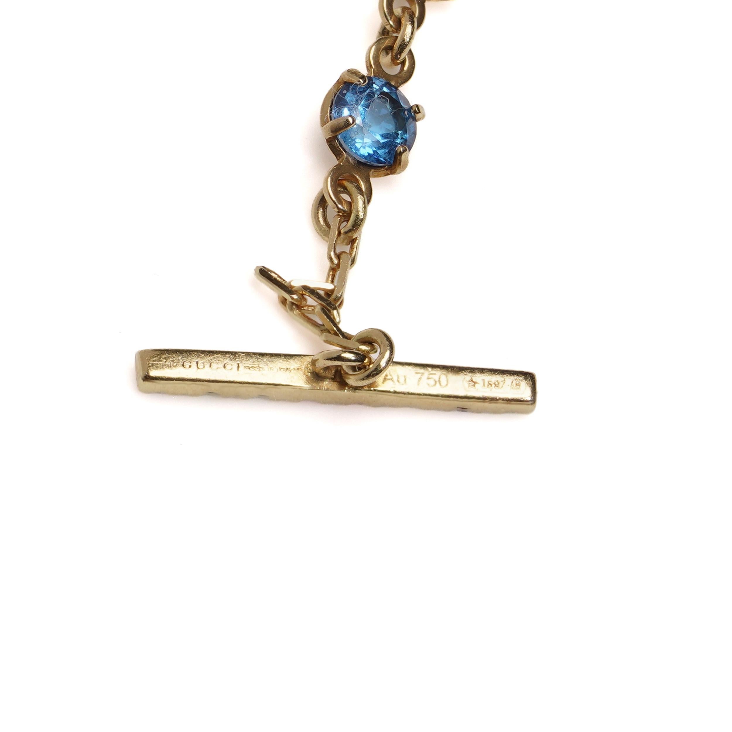 Gucci GG Running Multi-Stone Bracelet in 18K Yellow Gold For Sale 2