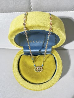 Collana Gucci GG Running Rainbow Multi-Gem con doppia G