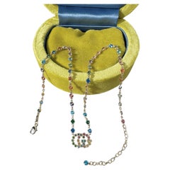 Collana Gucci GG Running Rainbow Multi-Gem con doppia G
