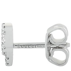Gucci GG Running White Gold Diamond Earrings