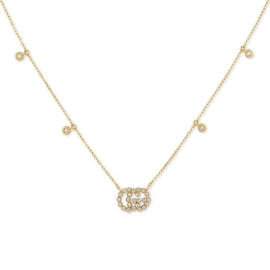 Gucci GG Running Collar Colgante Estación Diamante Oro Amarillo, YBB481624001 en Nuevo estado para la venta en Wilmington, DE