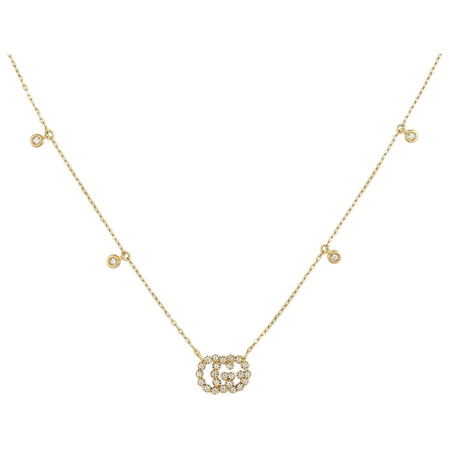 Gucci GG Running Collar Colgante Estación Diamante Oro Amarillo, YBB481624001
