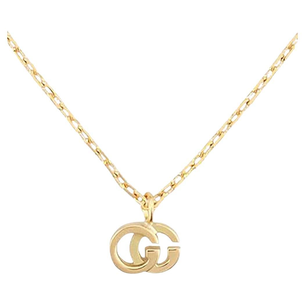 Gucci GG Running Yellow Gold Necklace with Topaz YBB481638001 For Sale