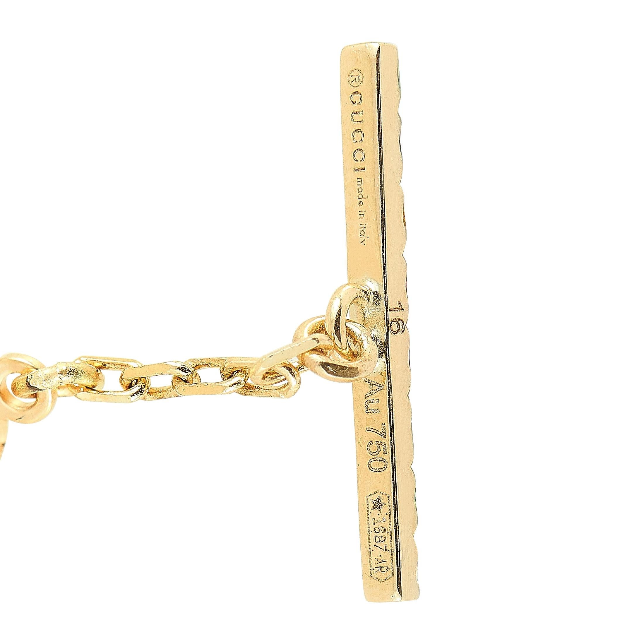 Women's Gucci GG Running Yellow Gold Sapphire, Tsavorite, Topaz and Quartz Bracelet