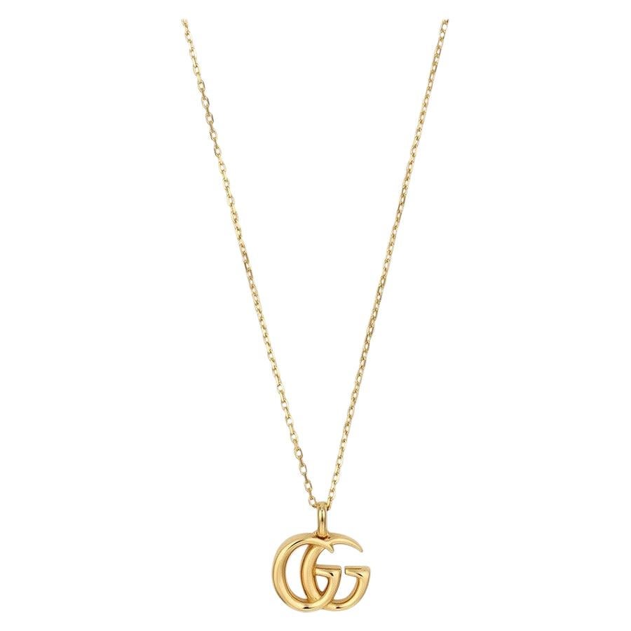 Gucci GG Running Yellow Gold Small Double G Pendant Necklace YBB502088001