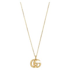 Gucci GG Running Yellow Gold Small Double G Pendant Necklace YBB502088001