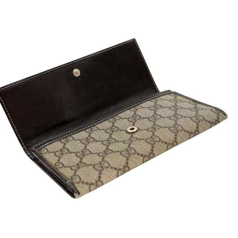 Gray Gucci GG Single Flap Long Monogram Wallet GG-W0128P-0007 For Sale