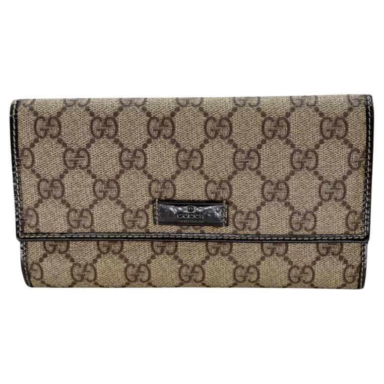 Gucci GG Single Flap Long Monogram Wallet GG-W0128P-0007 For Sale at 1stDibs