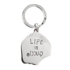 Gucci GG Skull Sterling Silver Keychain – “Life Is Gucci” Edition