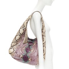 GUCCI GG Soho Large purple scaled leather tassel zip shoulder hobo bag