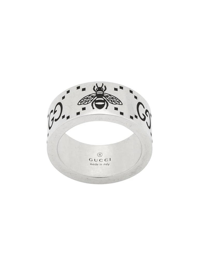 Gucci GG and Bee Engraved Ring