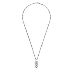 Gucci GG Sterling Silver Engraved Bee Identity Tag Necklace YBB728265001