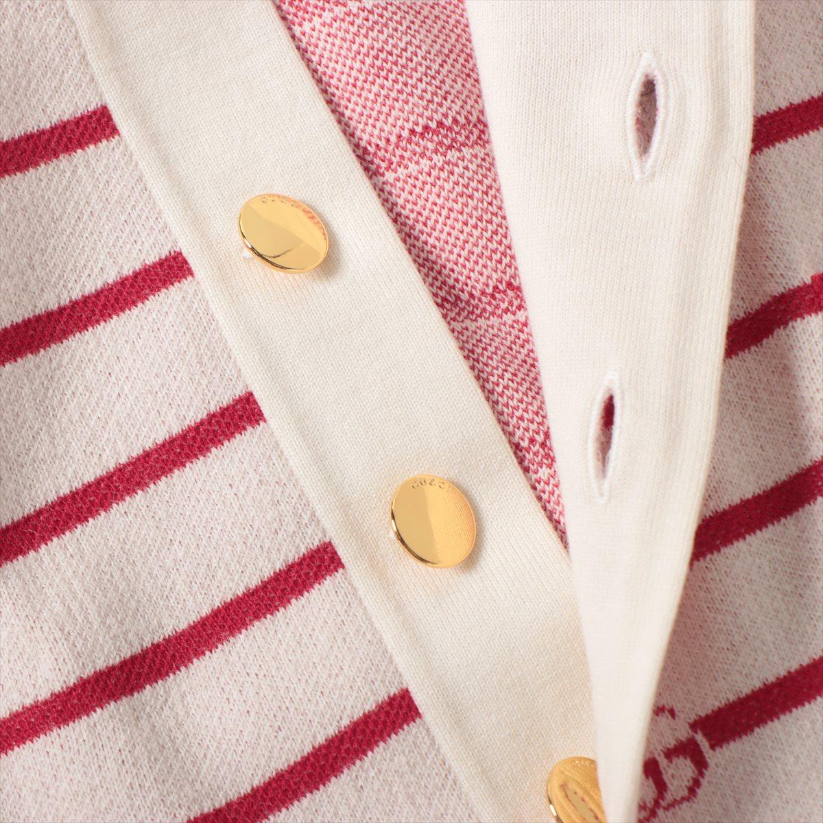 Men's Gucci GG Stripe Cotton Polo Shirt Red x White