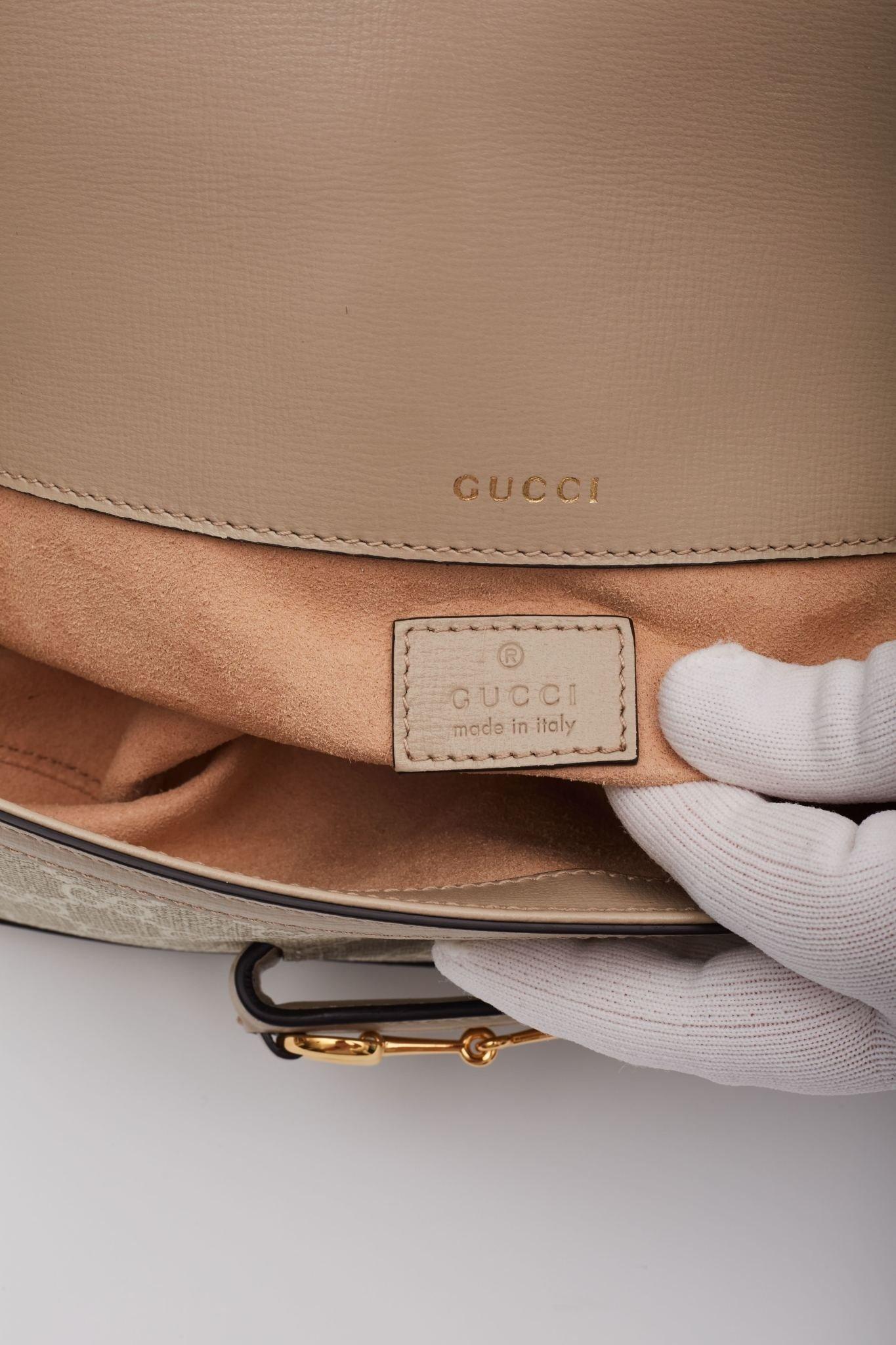 Gucci GG Supreme Beige Horsebit 1955 Shoulder Bag 6