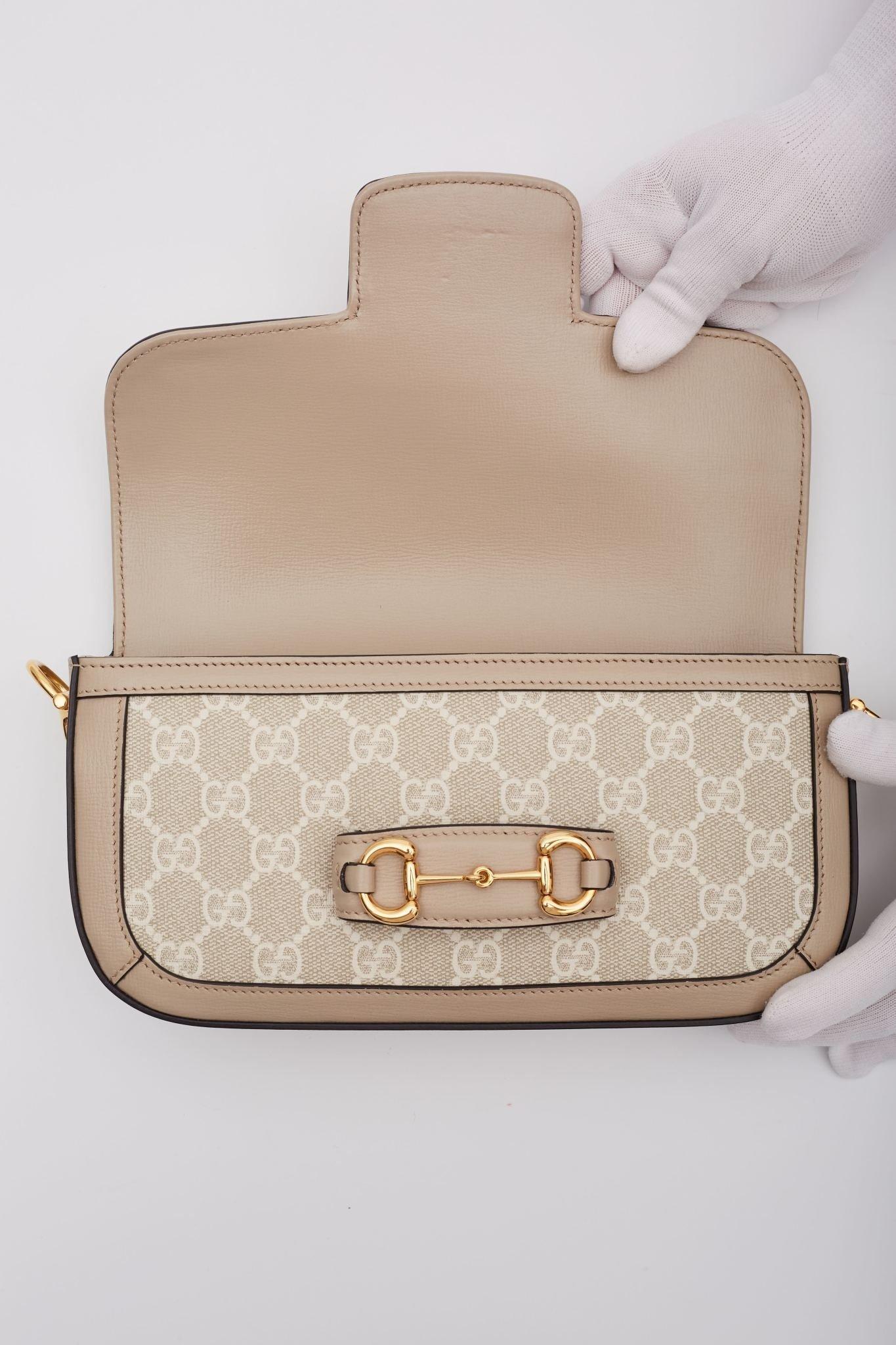 Gucci GG Supreme Beige Horsebit 1955 Shoulder Bag 4