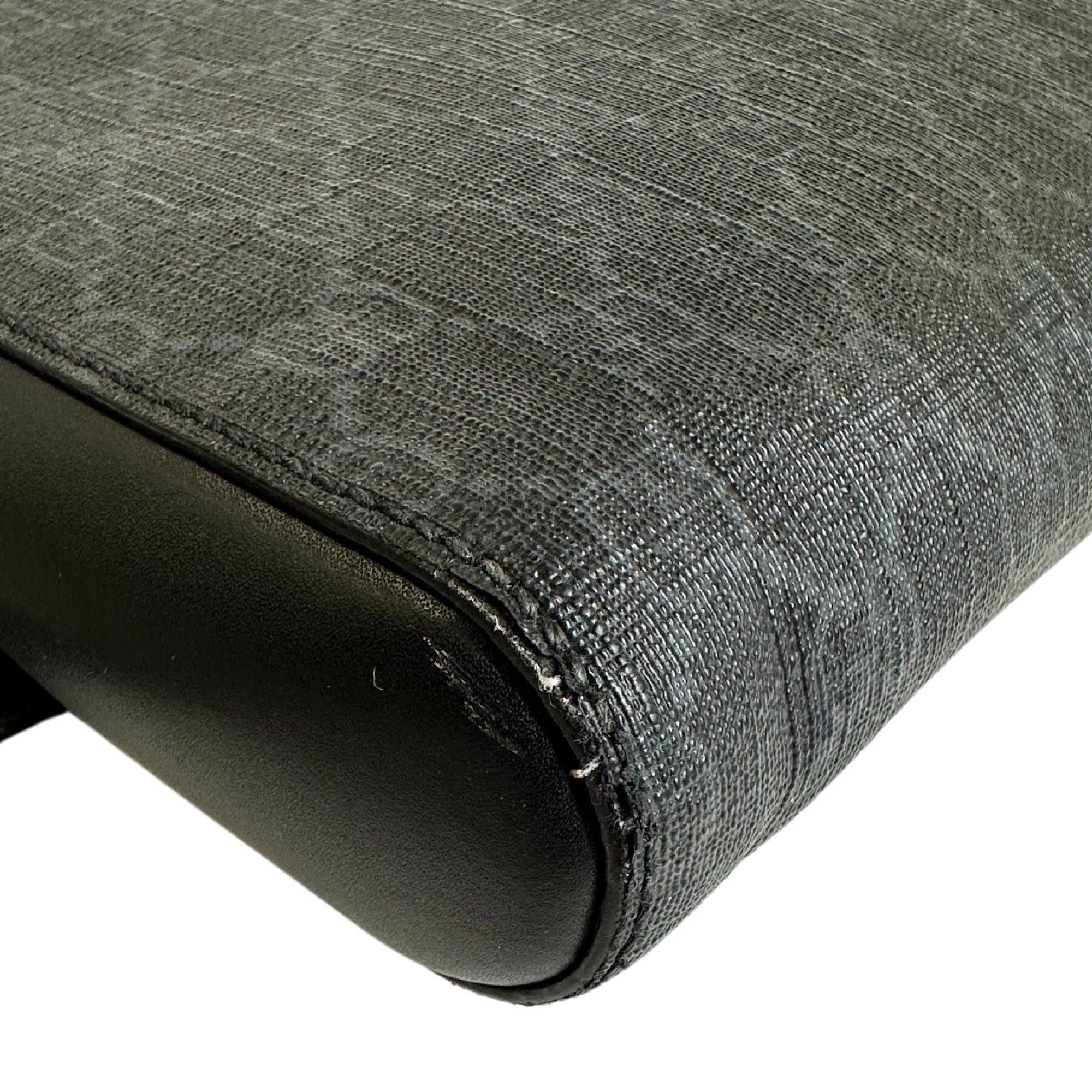Gucci GG Supreme Black Monogram Web Flat Messenger Bag For Sale 1