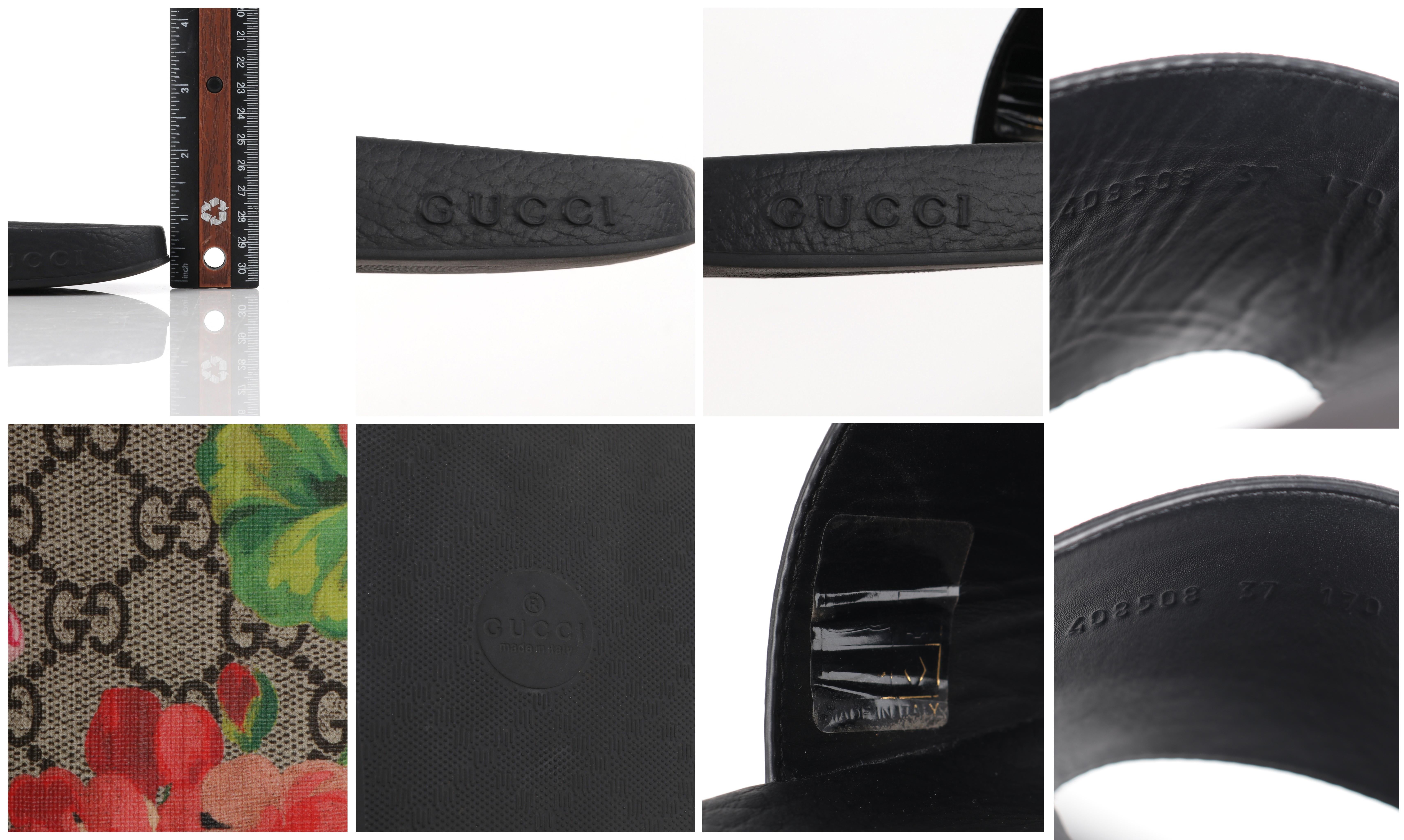 GUCCI “GG Supreme Blooms” Floral Print Supreme Slide Sandals W/ Box 3