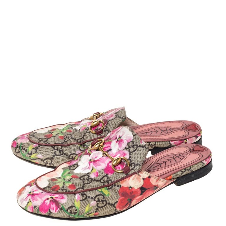 Gucci GG Supreme Blooms Printed Canvas Princetown Horsebit Loafer