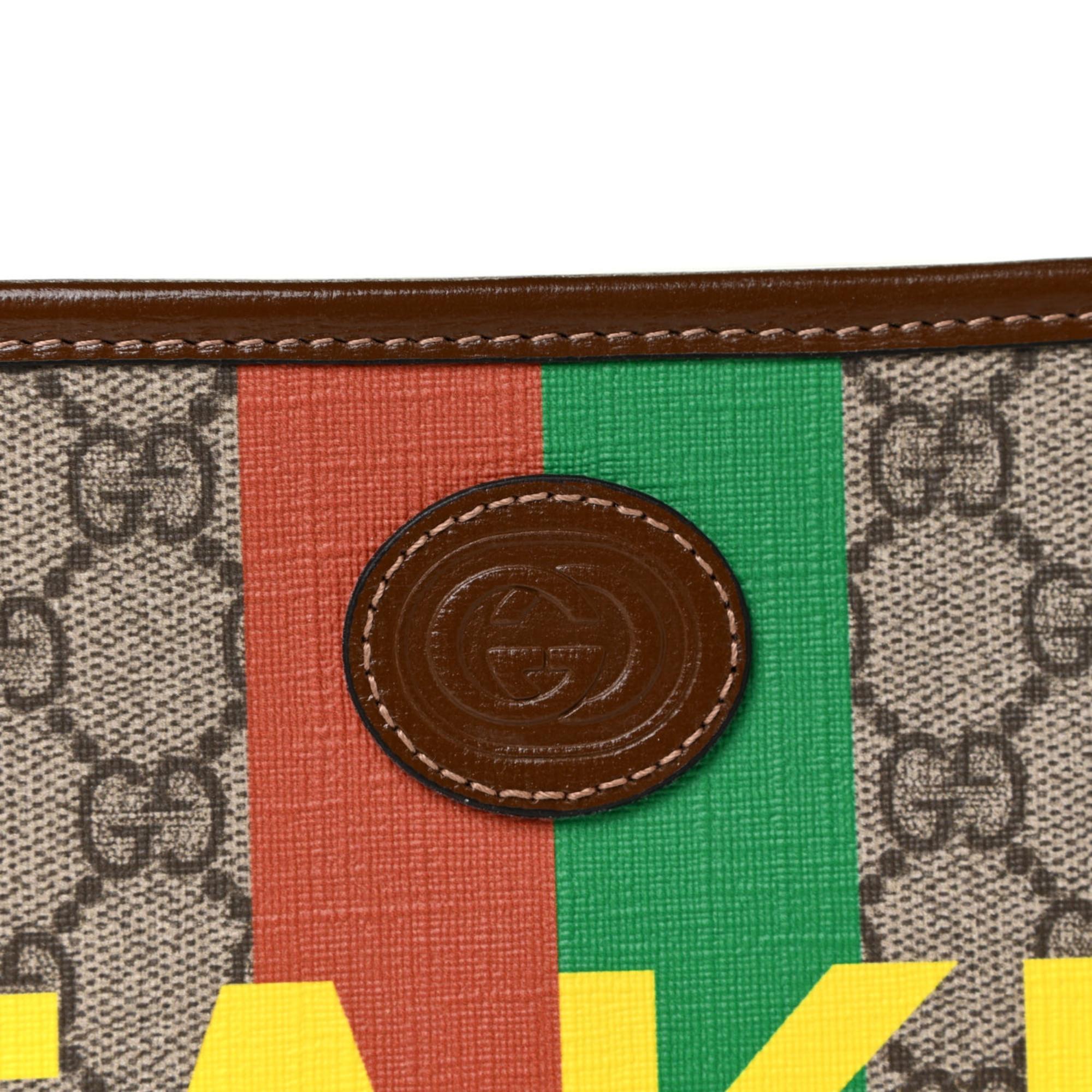 Gucci GG Supreme Brown Monogram Fake/not Retro Clutch Bag For Sale 5