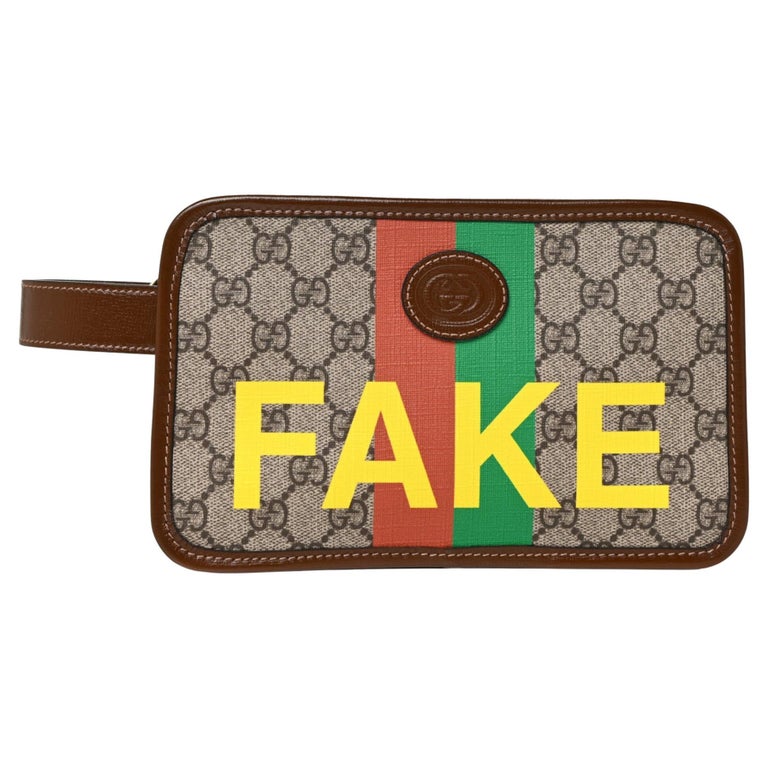 Gucci GG Supreme Brown Monogram Fake/not Retro Clutch Bag For Sale at  1stDibs