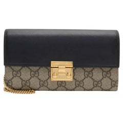 Gucci GG Supreme Calfskin Padlock Chain Wallet