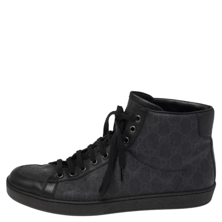 Gucci GG Supreme Canvas And Leather Brooklyn High Top Sneakers Size 43 at  1stDibs