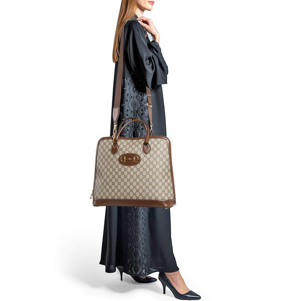 Duffel bags are ideal companions for ample occasions! Here we have a fashion-meets-functionality piece crafted from quality materials. The Gucci bag has been equipped with a well-sized interior that can easily fit in more than your