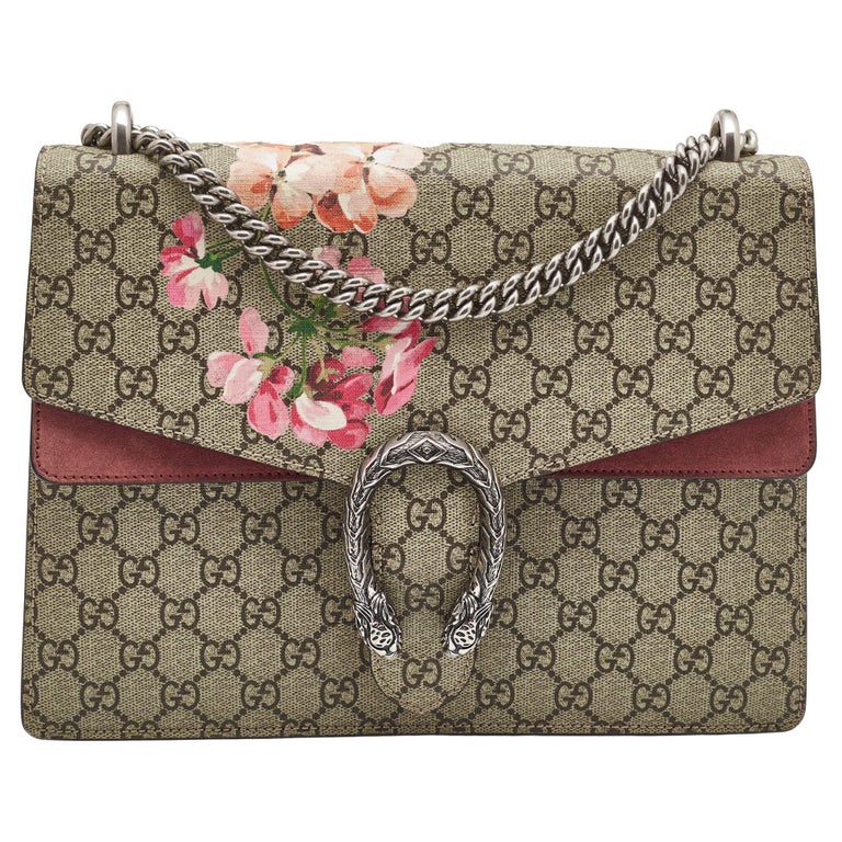 Gucci Dionysus Shoulder Bag Small Blue/Red Web Dark Green/Brown in  Wool/Leather with Palladium-tone - US