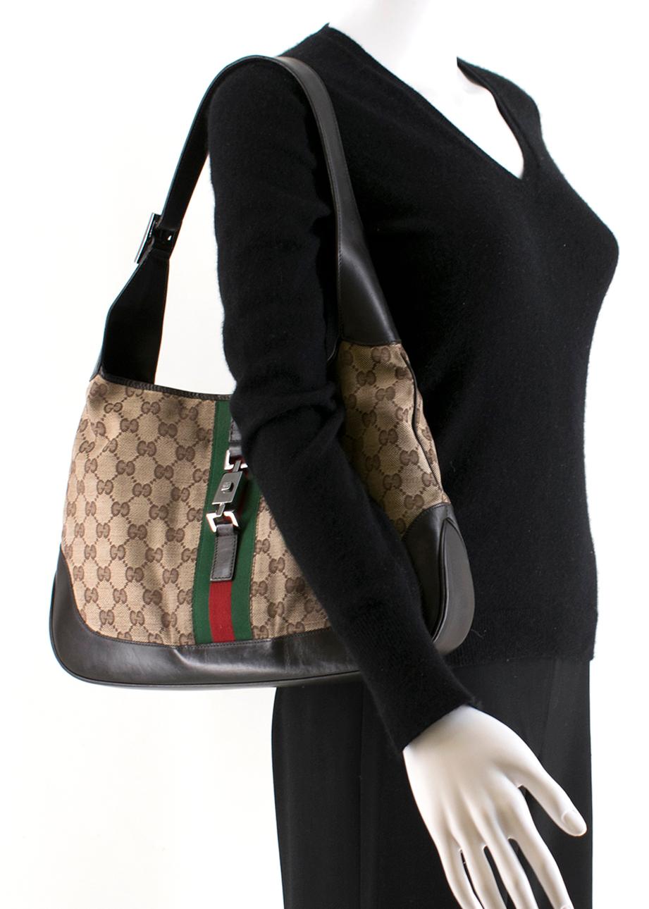 Women's Gucci GG Supreme canvas hobo bag with interlocking Hardware 