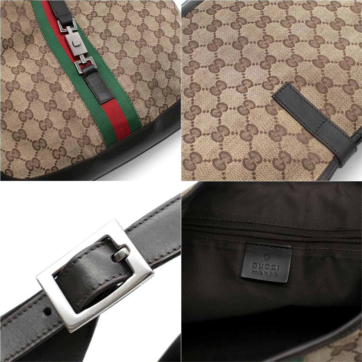 Gucci GG Supreme canvas hobo bag with interlocking Hardware  2