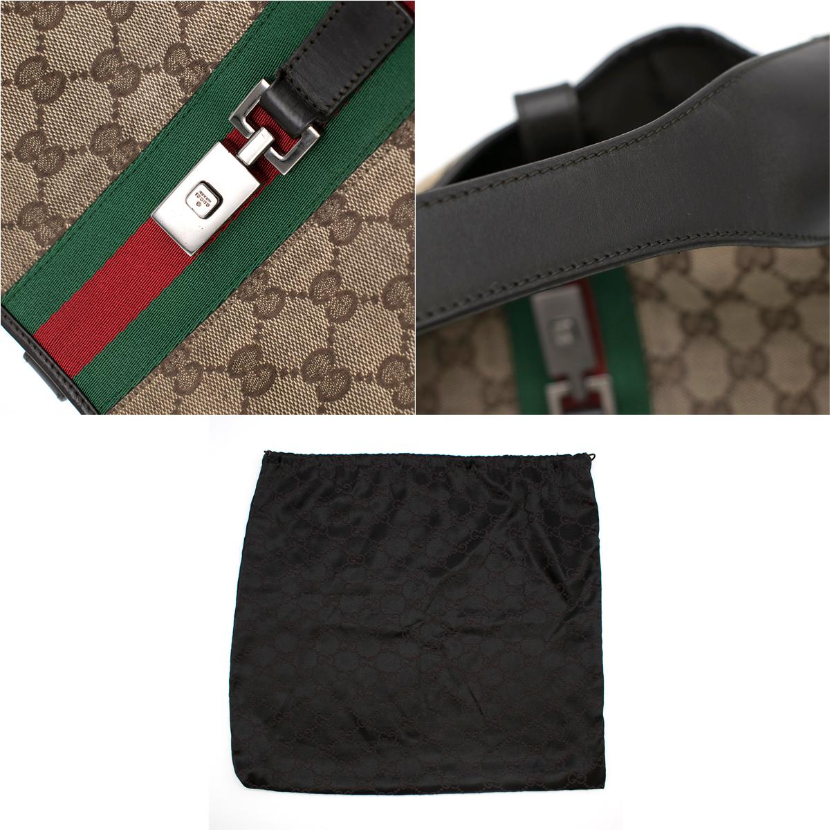 Gucci GG Supreme canvas hobo bag with interlocking Hardware  4