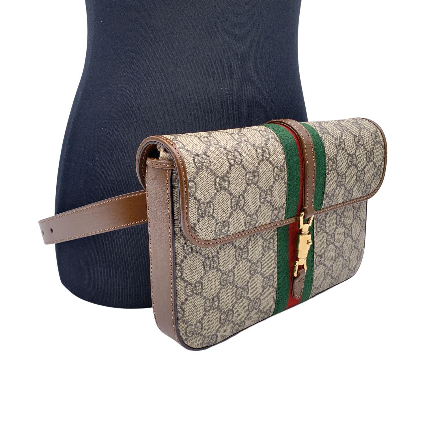 Gucci GG Supreme Canvas Leather Jackie 1961 Belt Bag 95/38 In New Condition In Rome, Rome