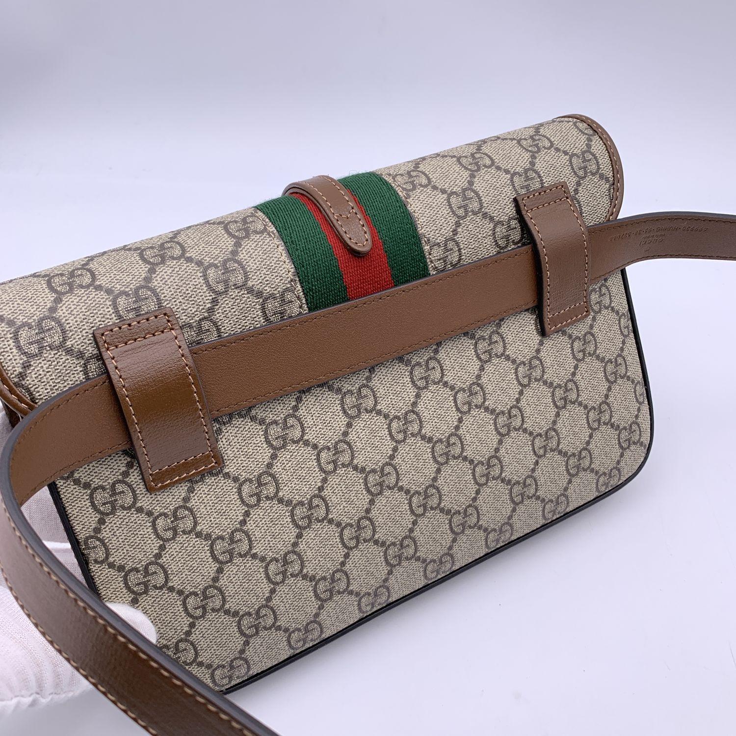 Women's Gucci GG Supreme Canvas Leather Jackie 1961 Belt Bag 95/38 For Sale