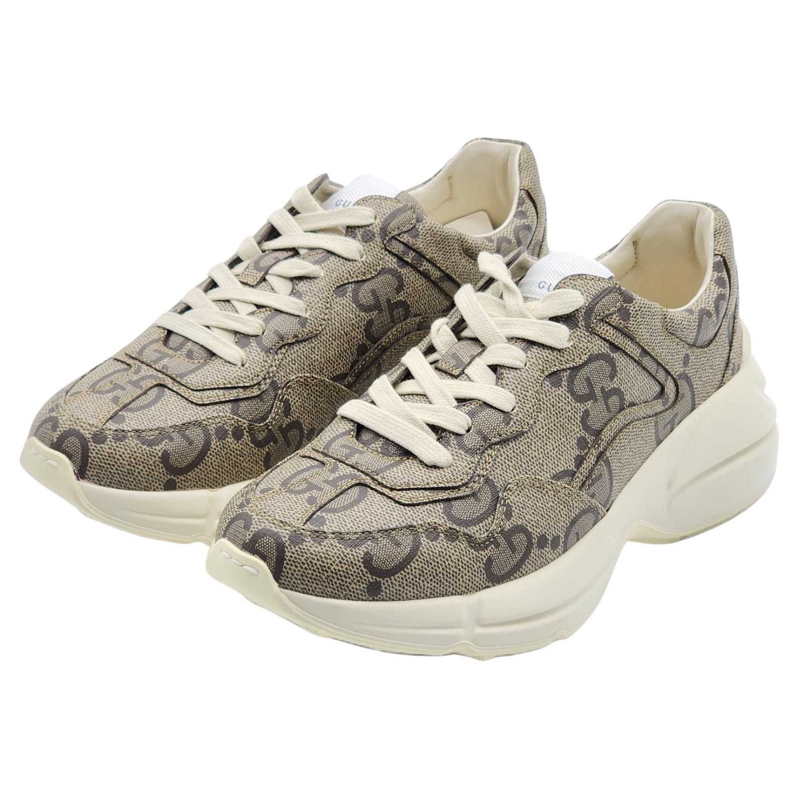 Gucci GG Supreme Canvas Men's 100 Rhyton Sneaker For Sale
