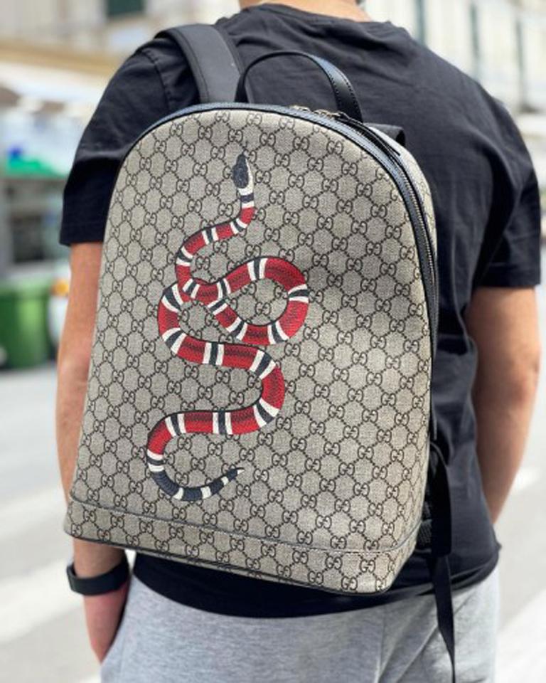 Gucci GG Supreme Canvas Snake Backpack For Sale at 1stDibs | gucci snake  backpack, gucci backpack snake, gucci snake bag