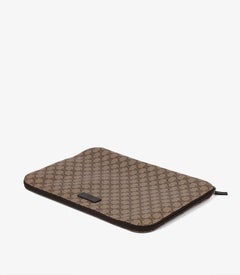 Gucci GG Supreme Coated Canvas & Brown Calfskin Leather Vintage Laptop Case