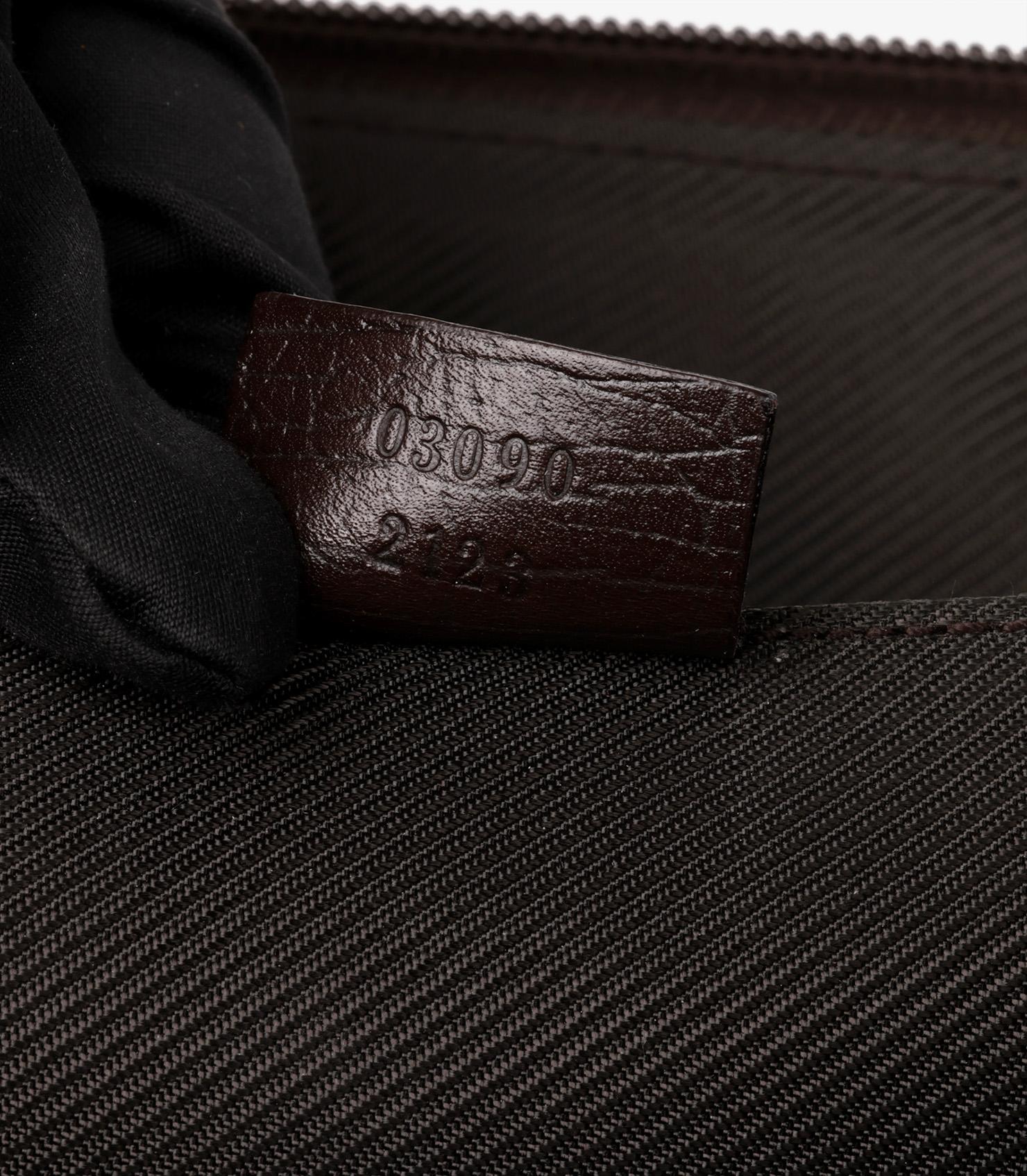 Gucci GG Supreme Coated Canvas & Brown Calfskin Leather Vintage Laptop Case 1