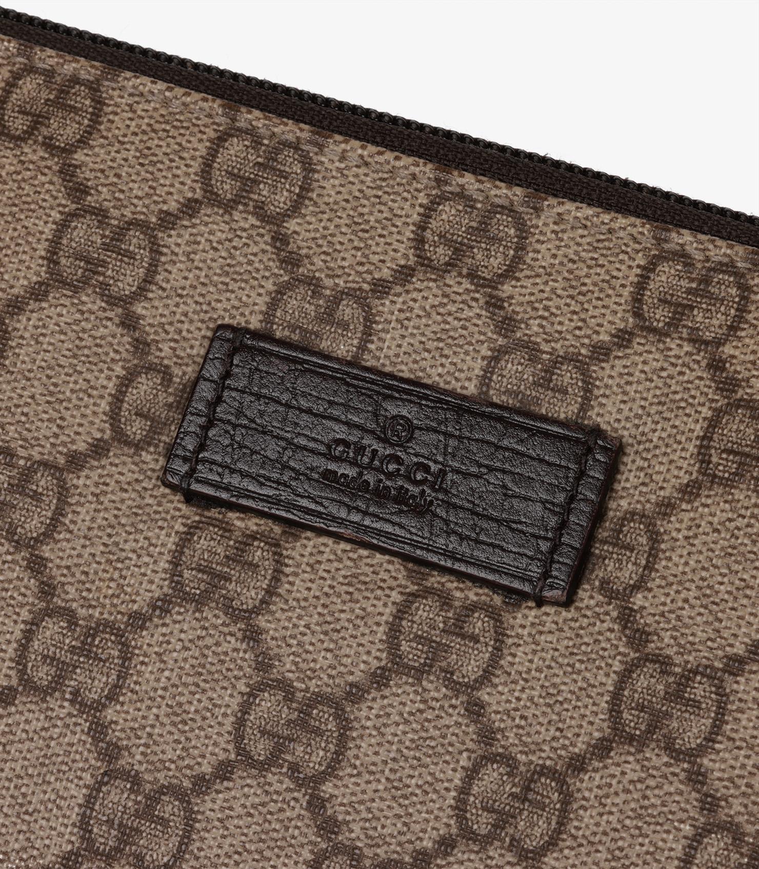 Gucci GG Supreme Coated Canvas & Brown Calfskin Leather Vintage Laptop Case 2