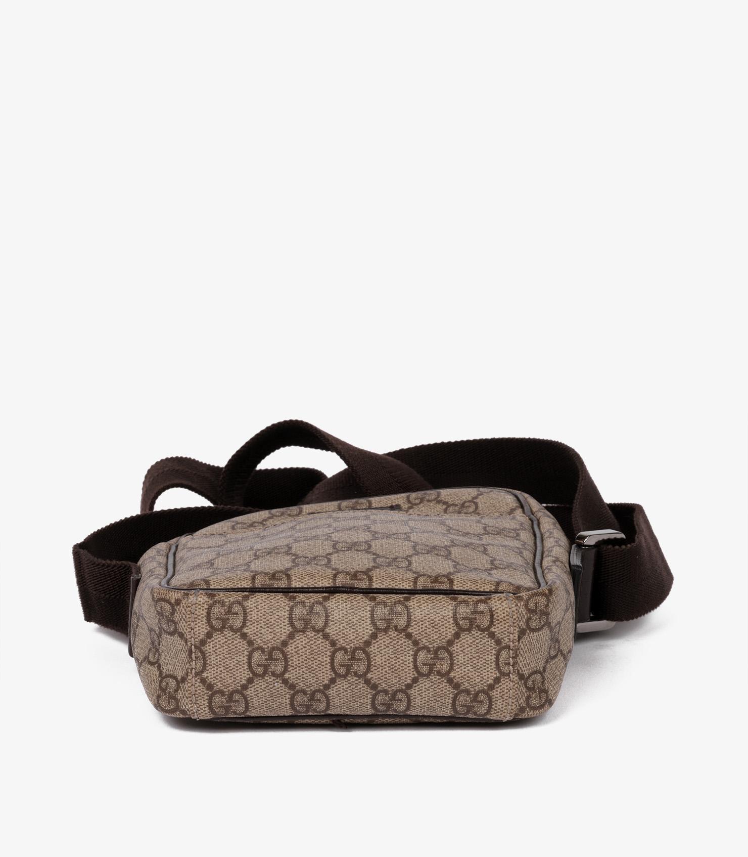 Gucci GG Supreme Coated Canvas & Brown Calfskin Leather Vintage Mini Messenger 1